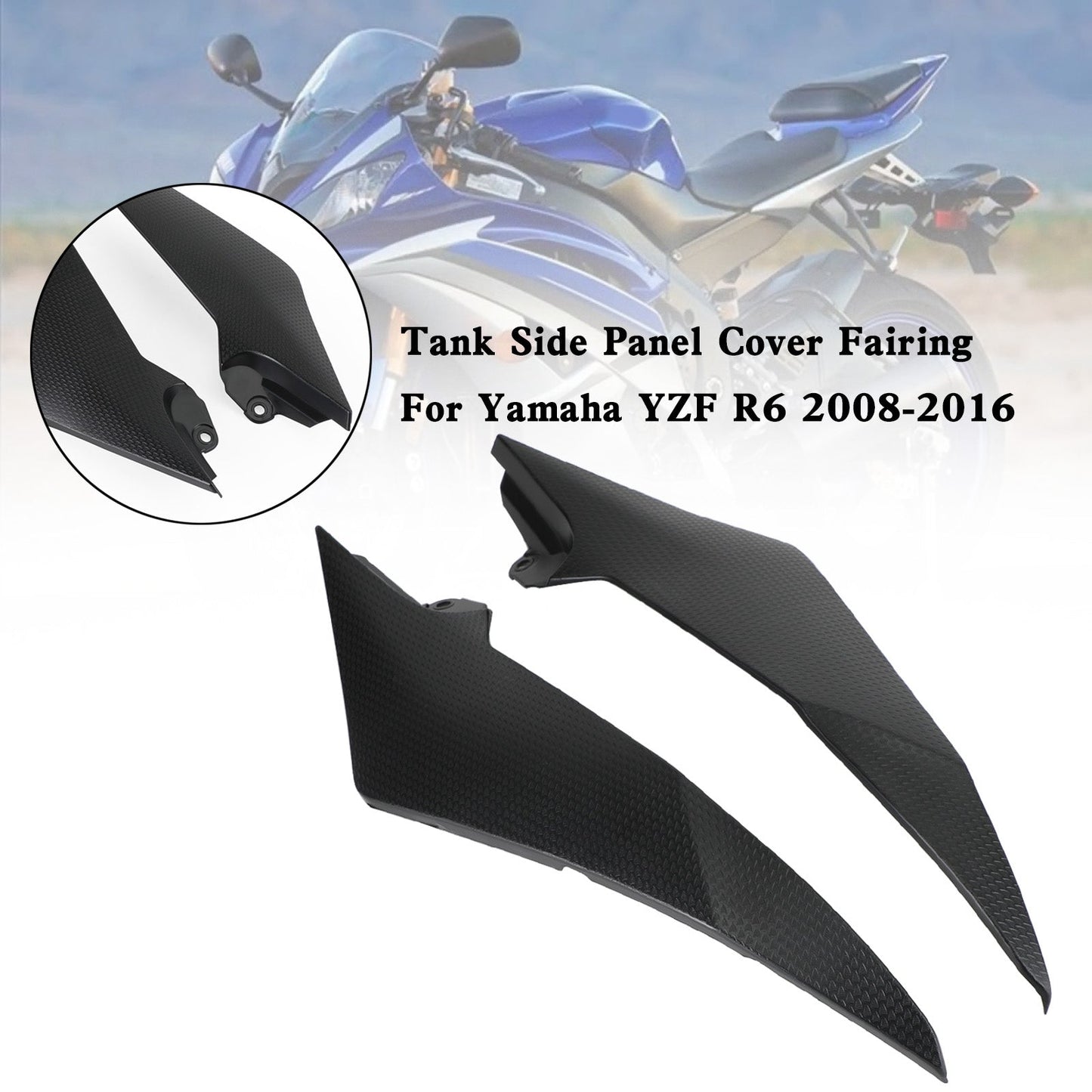 Garniture latérale de réservoir d'essence pour Yamaha YZF R6 2008-2016