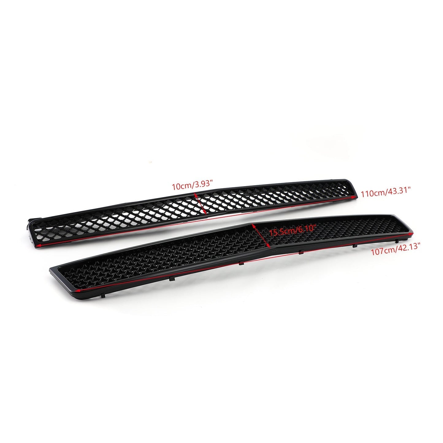 Chevy 2007-2014 Tahoe/Suburban GM1200596 GM1200563 2PCS Glossy Black Mesh Front Bumper Grille