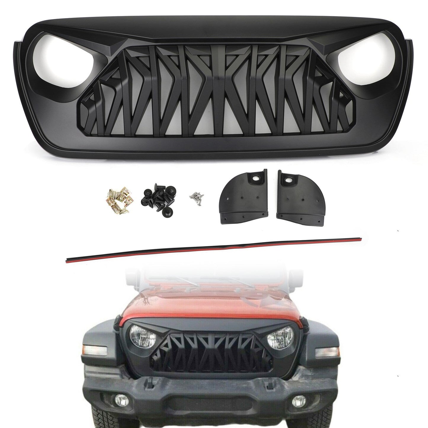 Jeep 2018-2021 Wrangler JL Front Bumper Grille Mesh Hood Grille Grill