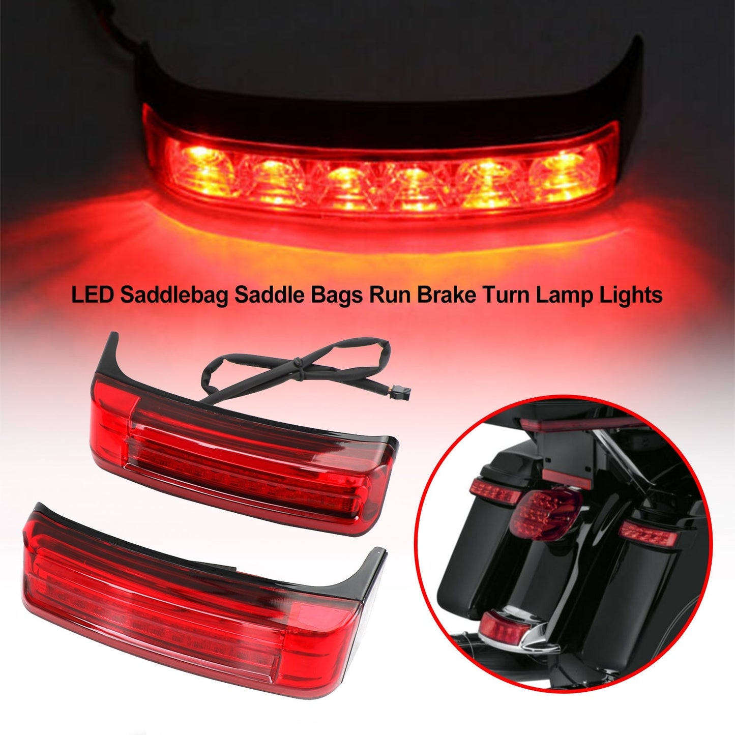 Sacoches de selle à LED, feux de freinage, clignotants, feux L0 pour Touring 2014-2021