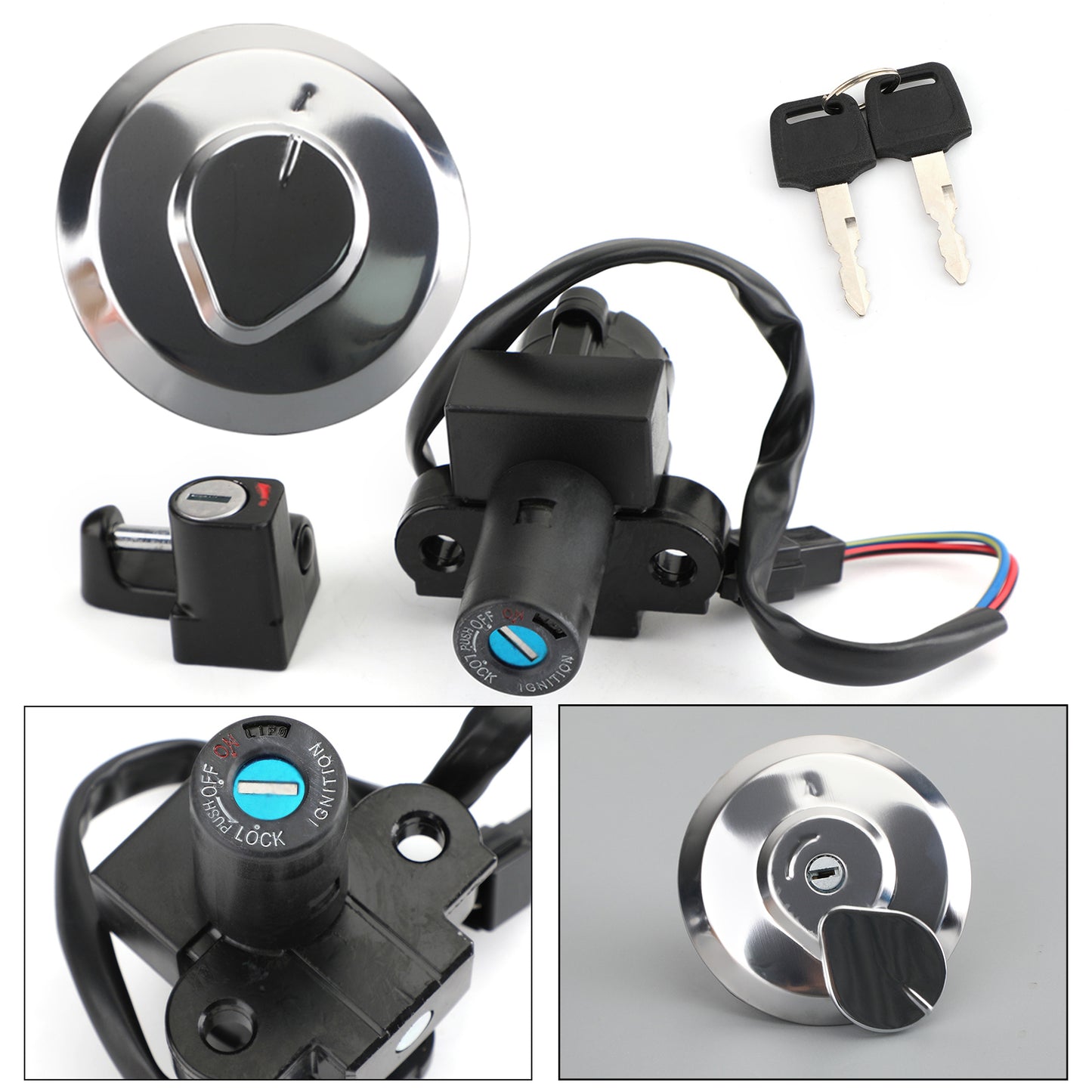 Honda XR125L 2003-2008 CLR125 1998 Ignition Switch Fuel Cap Seat Lock Keys Set