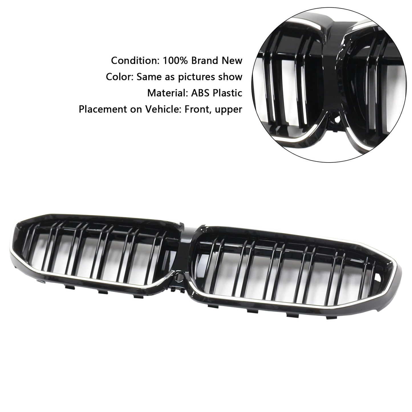 2019-2022 Double Slat Black Kidney Grille 51138072085 Fit BMW 3 Series G20