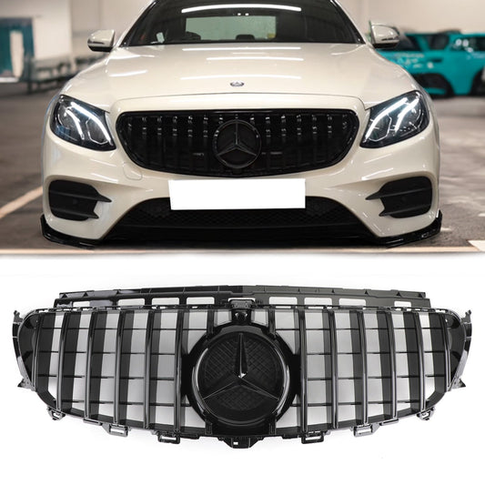 2016 2017 2018 2019 Mercedes Benz E-Class W213 Sport Front Grill Panamericana GT Style Black Grille With Star