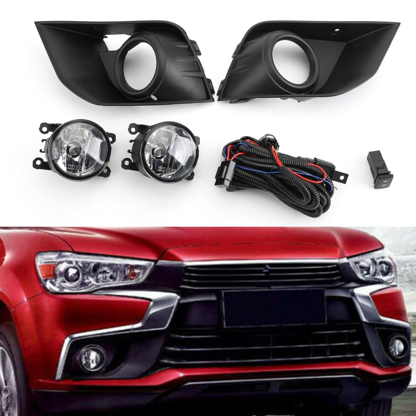 Kit de phares antibrouillard pour pare-chocs avant Mitsubishi Outlander Sport ASX RVR 2016-2018