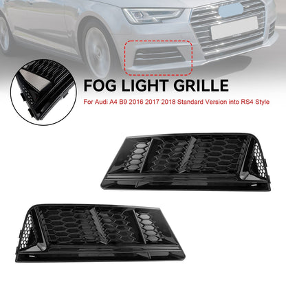 2016-2018 Audi A4 B9 Standard Version RS4 Style Front Fog Light Grill Lower Bumper Chrome