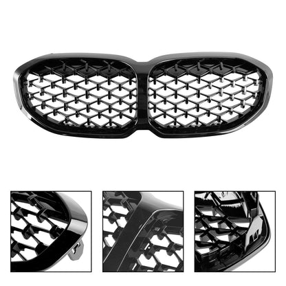 2019-2024 BMW 1 Series F40 118i 120i 116d 118d M135i Front Kidney Grill Diamond Gloss Black Grille