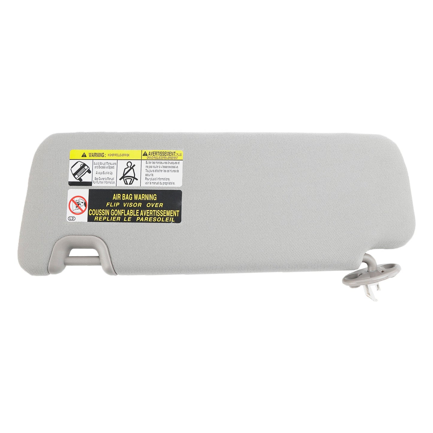 Pare-soleil droit avec vanité gris clair pour Toyota Highlander 2014-2019 74310-0E074-B0
