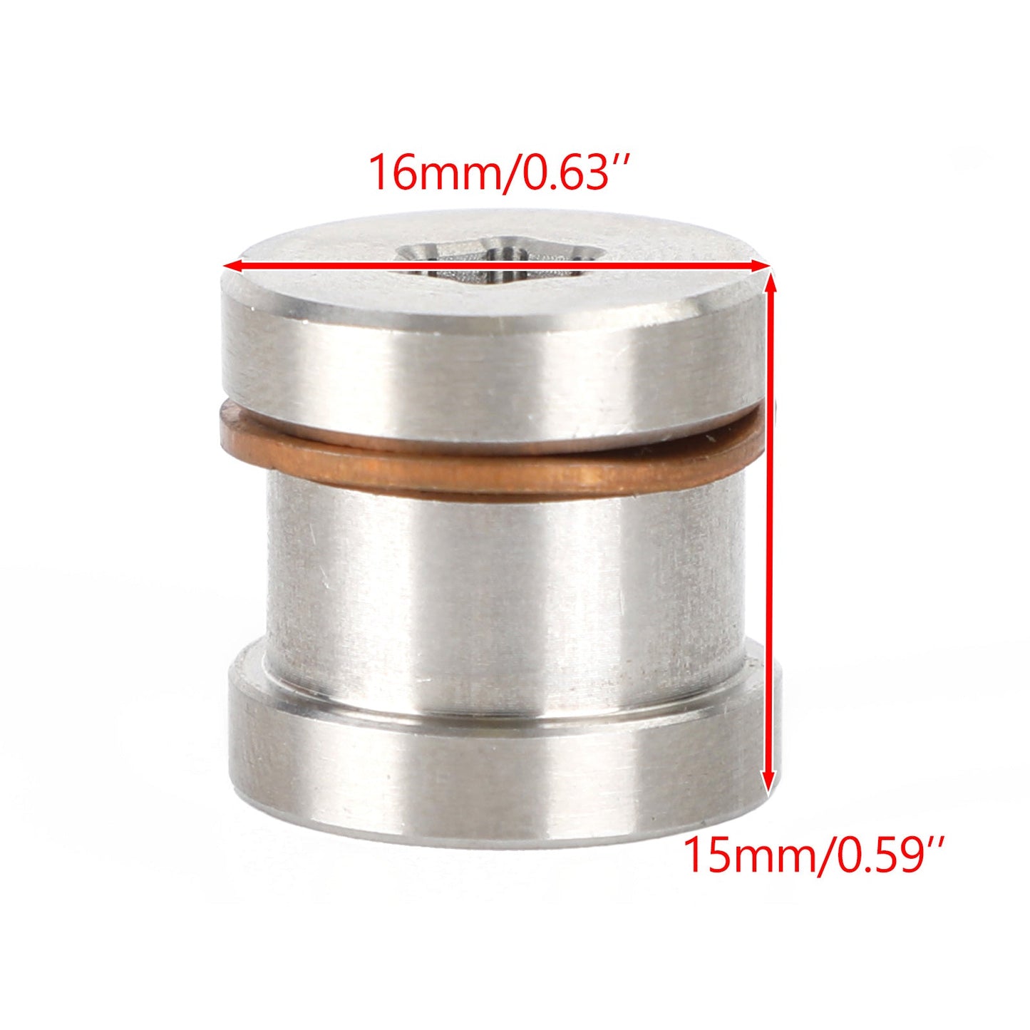 M12 x 1.25 Oxygen Sensor Adapter Spacer Hex Plug Nut Kit Stainless steel