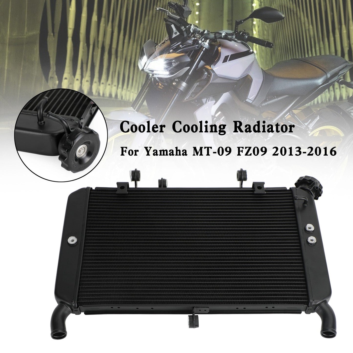 Radiador de refrigeración por agua del motor para Yamaha MT-09 FZ09 (2013-2016)