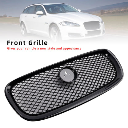 XF-R Style Front Bumper Grill Grille Fit Jaguar XF 2012-2015 Gloss Black