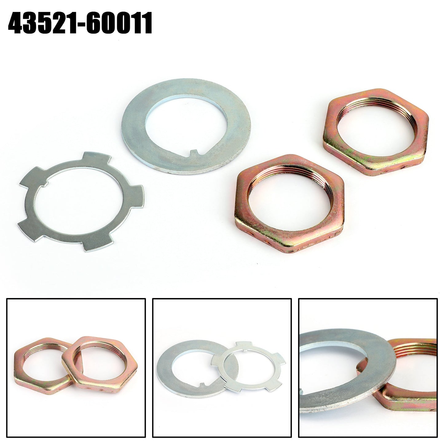 Front Axle Hub Spindle Lock Nut Washer Kit 43521-60011 For For Toyota For Jeep Hiluxs