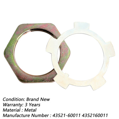 Front Axle Hub Spindle Lock Nut Washer Kit 43521-60011 For Toyota Jeep Hiluxs