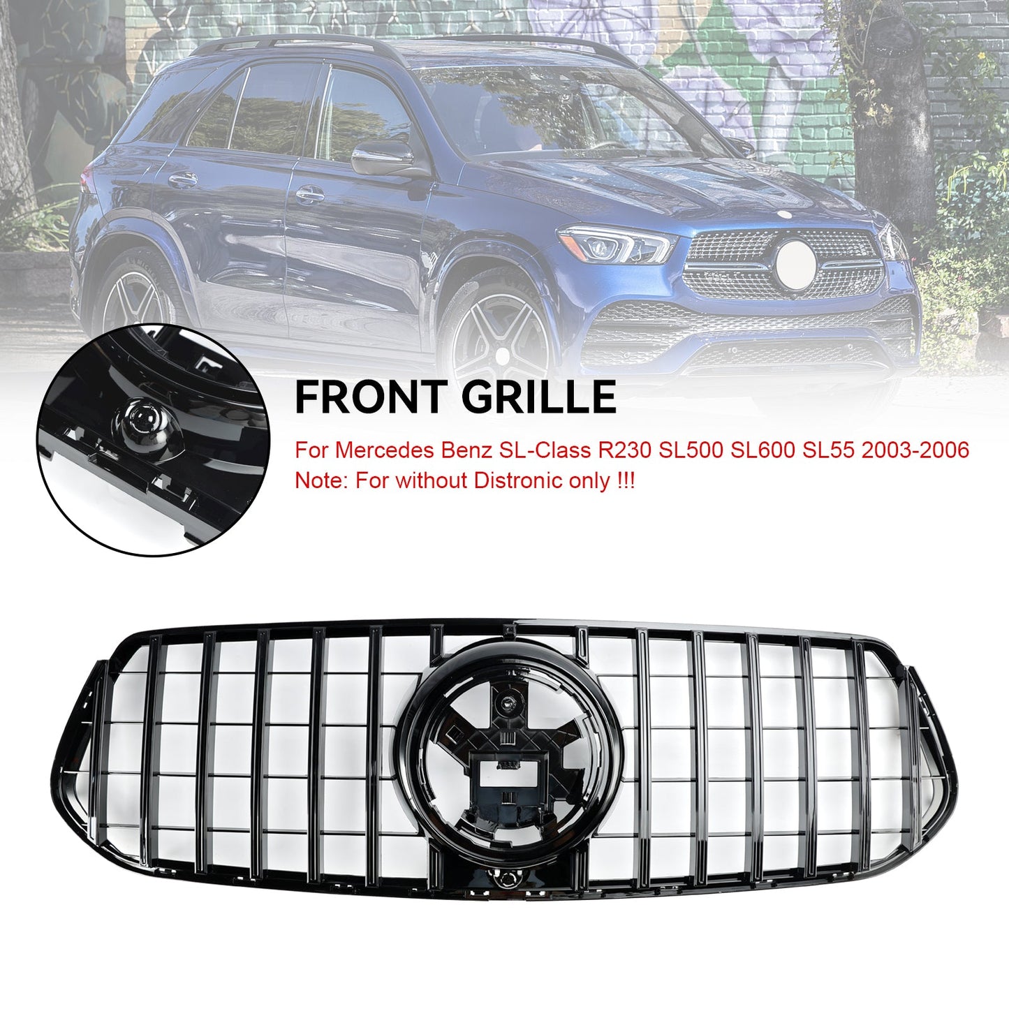 2019-2023 Mercedes Benz GLE-Class V167 SUV AMG-Line Front Bumper Grill Black Replacement Grille