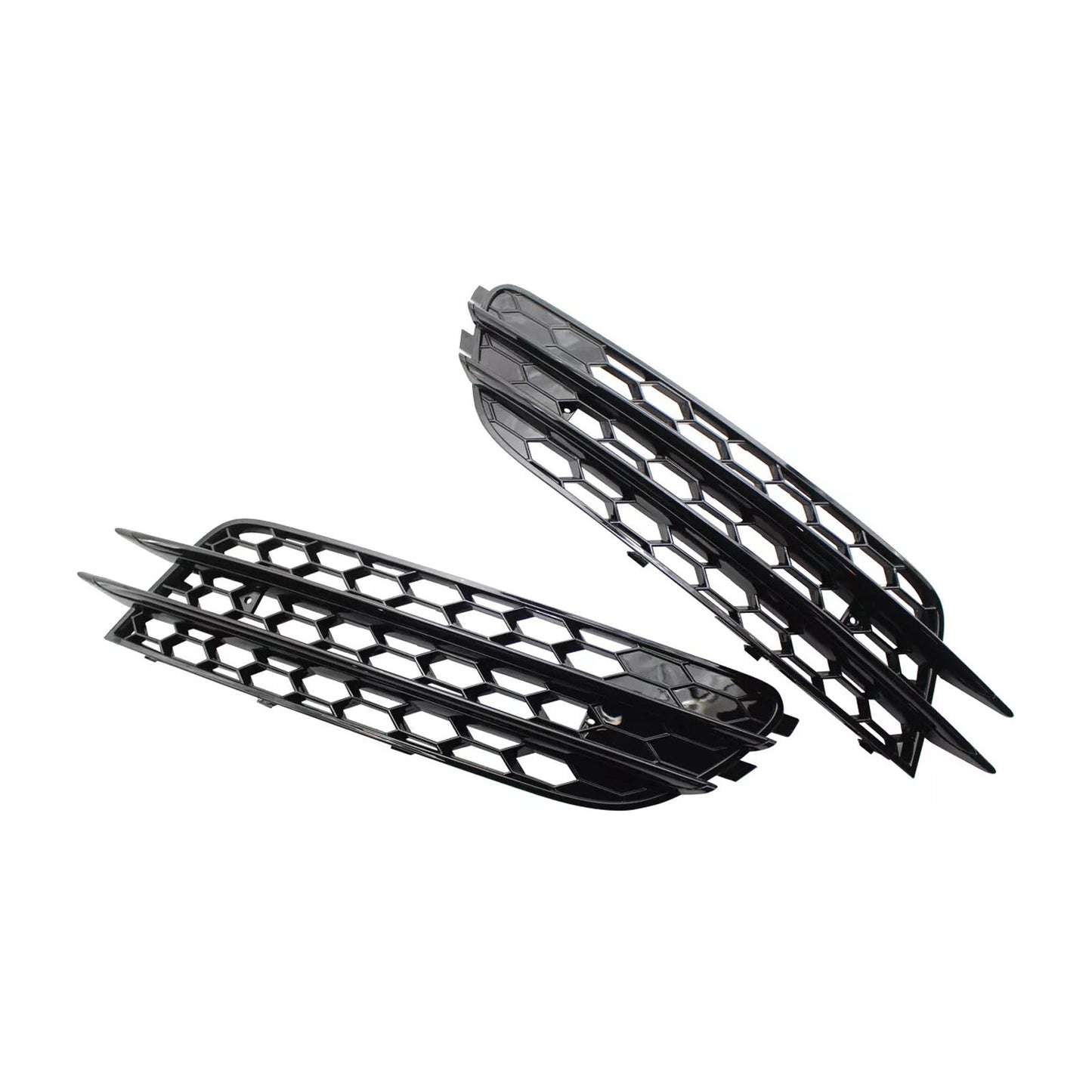 Front Bumper Honeycomb Fog Grille Cover For Audi A4 C7 2012-2015 Black