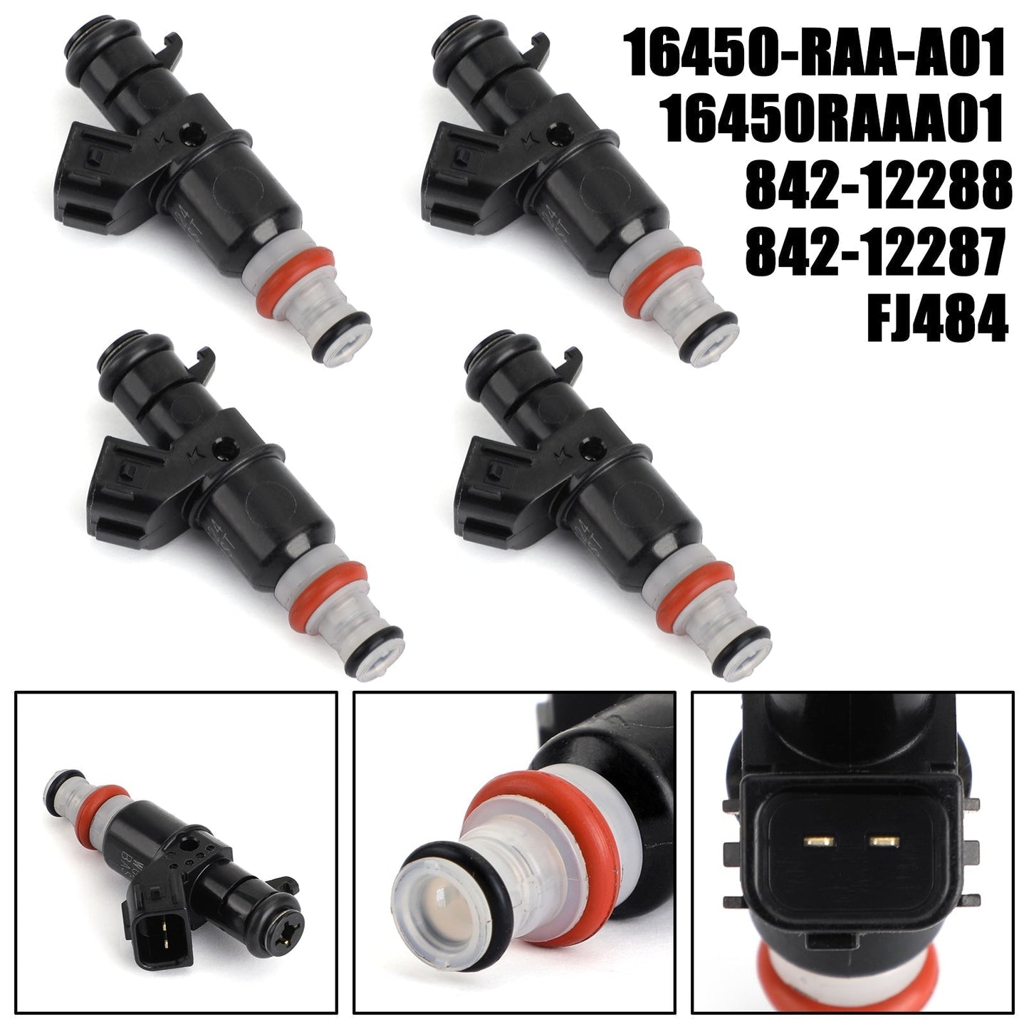 2005-2007 ACURA RSX 2.0L 1998CC I4 4PCS Fuel Injectors 16450RAAA01 16450-RAA-A01 Assosary