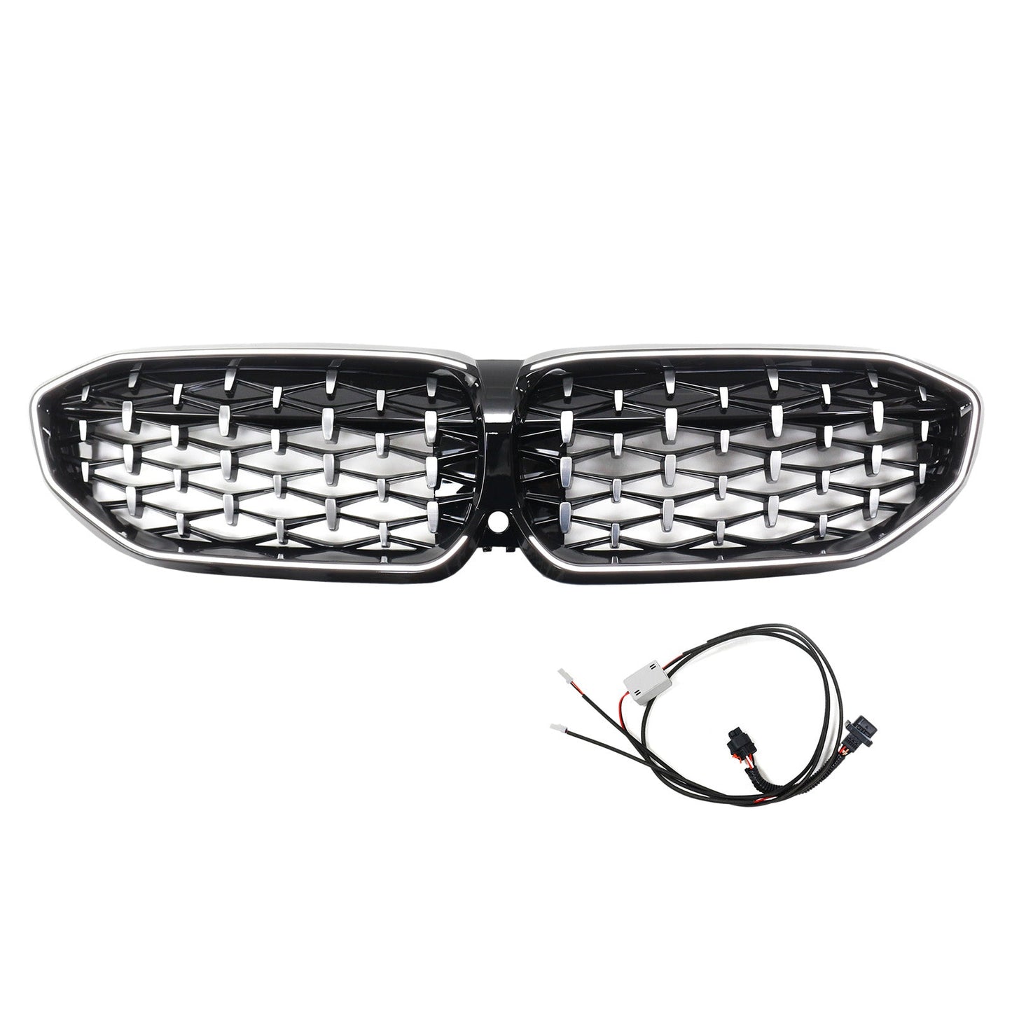 2019-2022 Chorme Diamond Kidney Grille Grill 51138072085 Fit BMW 3 Series G20