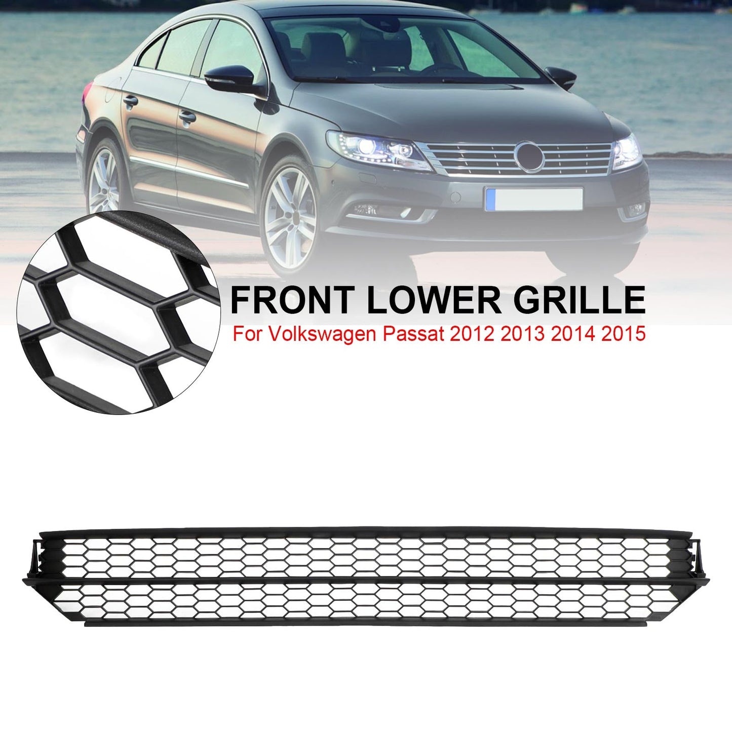 Volkswagen 2012-2015 Passat 5618536779B9 VW1036126 Honeycomb Front Bumper Lower Grill