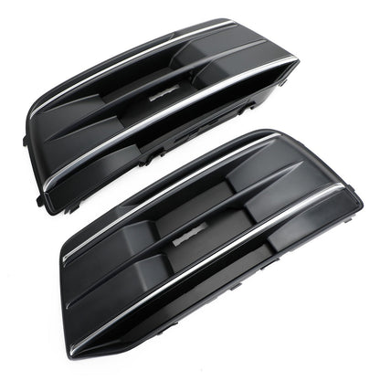 2018-2022 Audi Q5 Standard Version 2PCS Black/Chrome Front Bumper Cover Grille Bezel Insert Generic