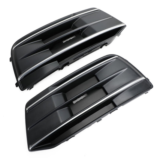 2018-2022 Audi Q5 Standard Version 2PCS Black/Chrome Front Bumper Cover Grille Bezel Insert Generic
