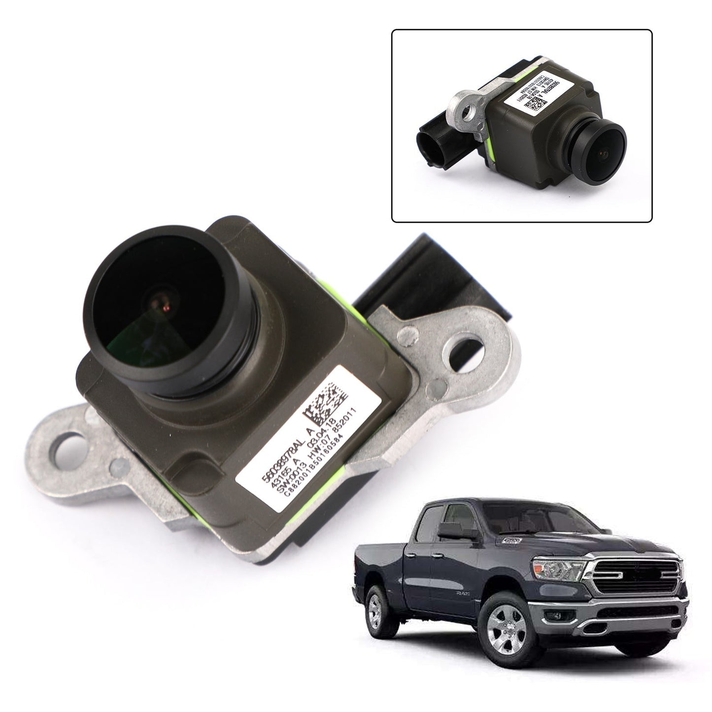 Caméra de recul pour Dodge Ram 1500, 2500, 3500, 4500 et 5500 (2013-2015) 56038978AL et 56038978AC