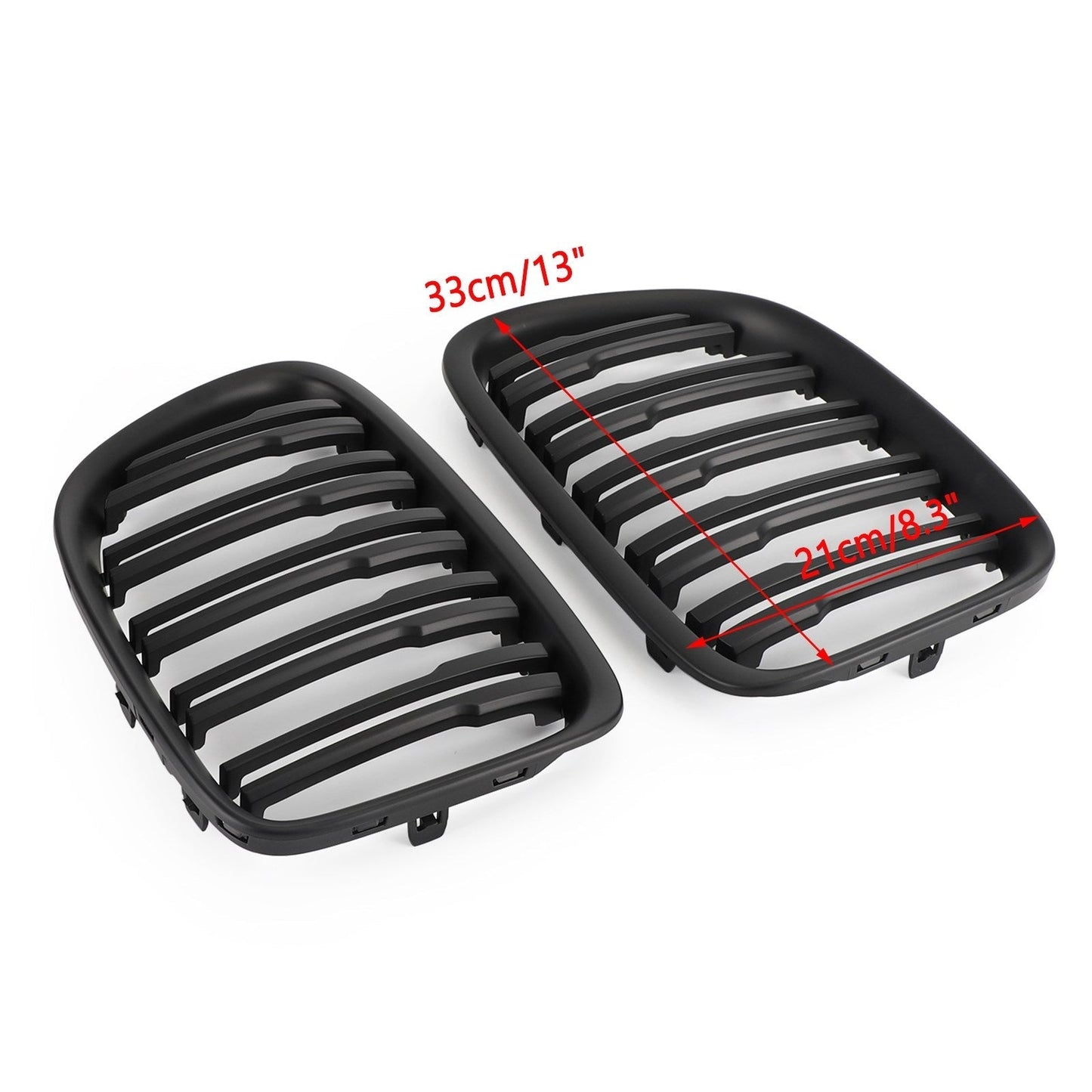 BMW 2009-2014 X1 SUV 51112993305 51112993306 Matt Black Dual Slats Front Hood Kidney Grill Grille
