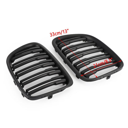 BMW 2009-2014 X1 SUV 51112993305 51112993306 Matt Black Dual Slats Front Hood Kidney Grill Grille