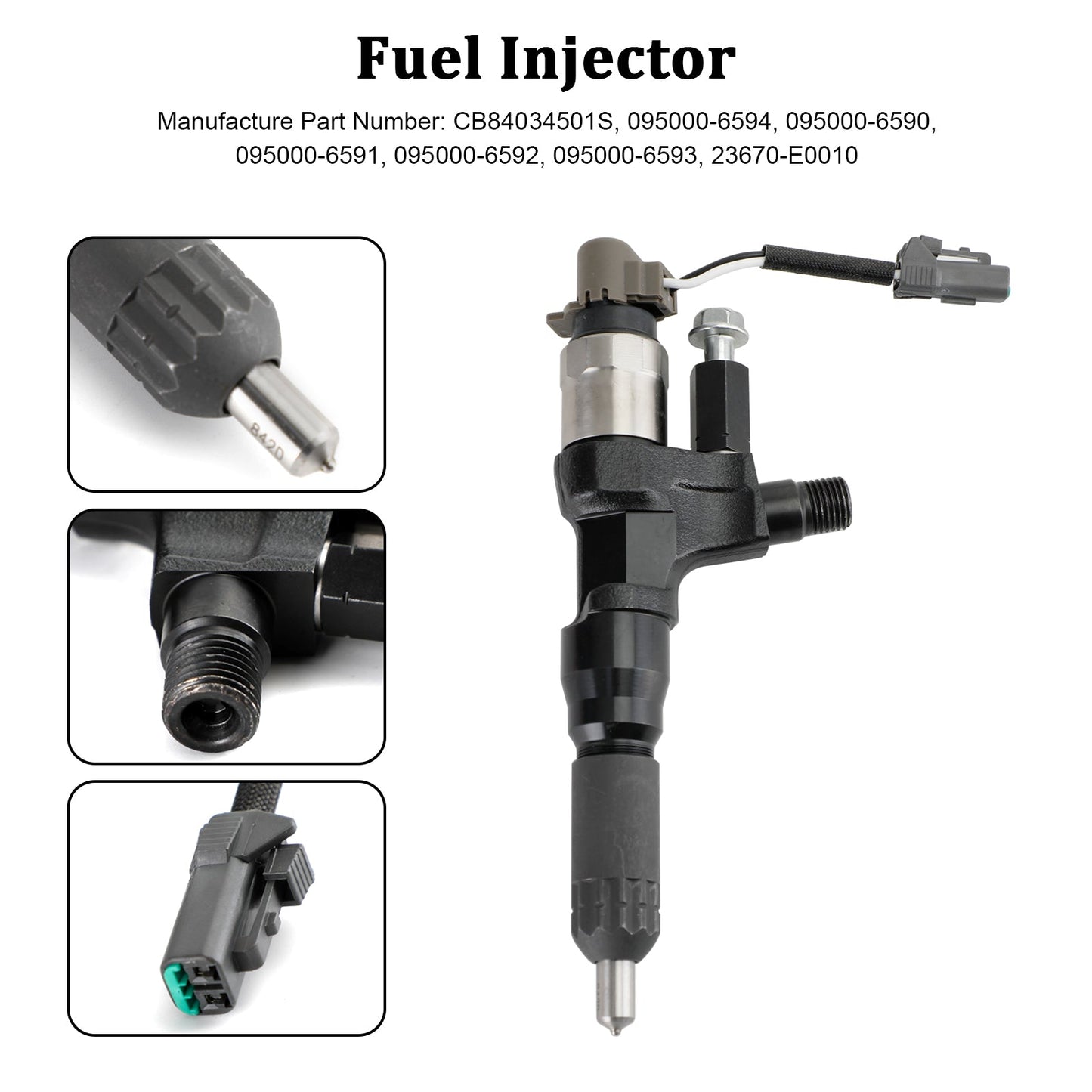 Injecteur de carburant Hino 3,8 L 4,7 L 5,0 L 6,5 L 7,7 L 1 pièce 095000-6593 CB84034501S 095000-6590