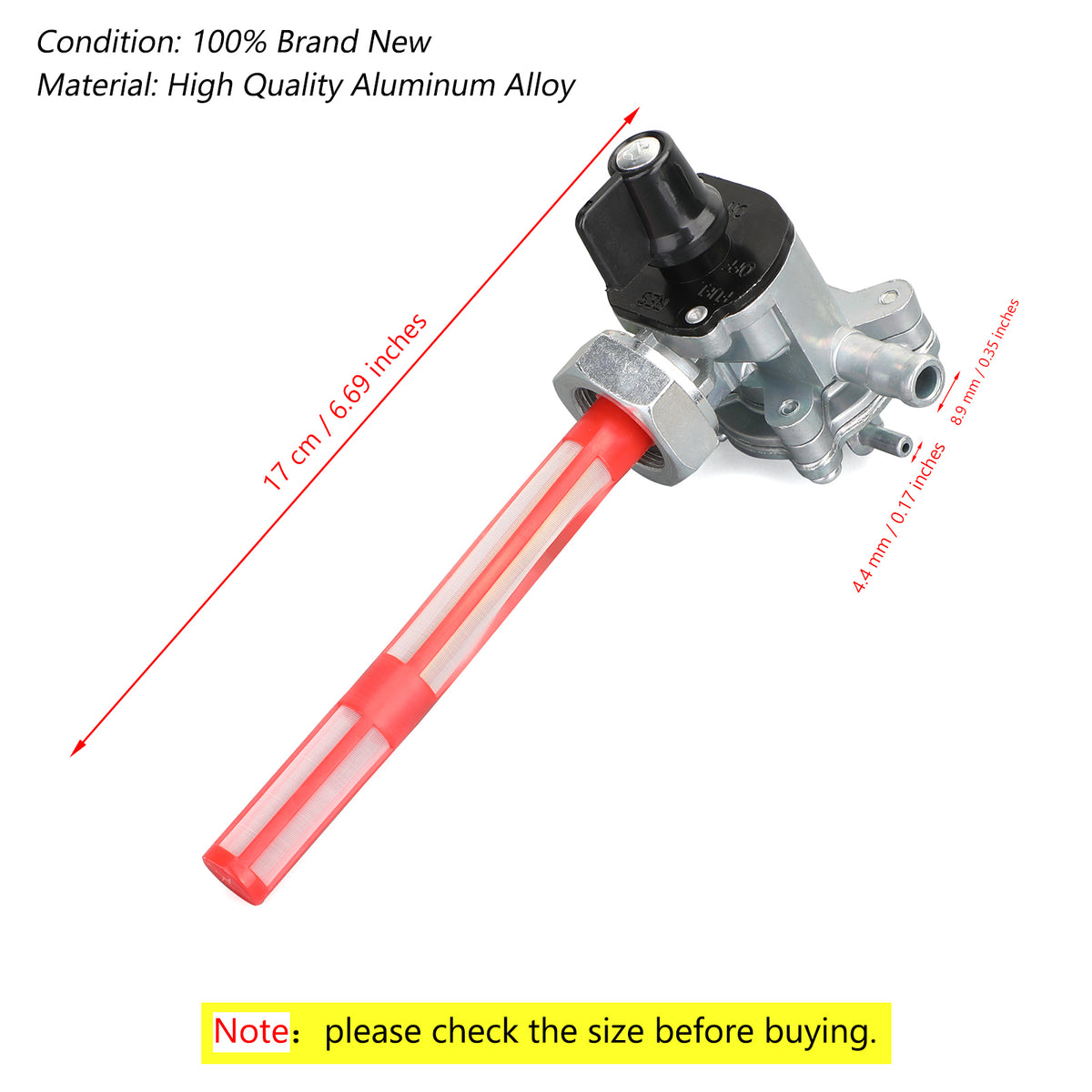 VTX1300C VTX1300R VTX1300S VTX1300T Honda 16950-MEM-674 Fuel Vacuum Petcock