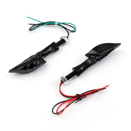 Clignotants LED universels à main squelette pour moto