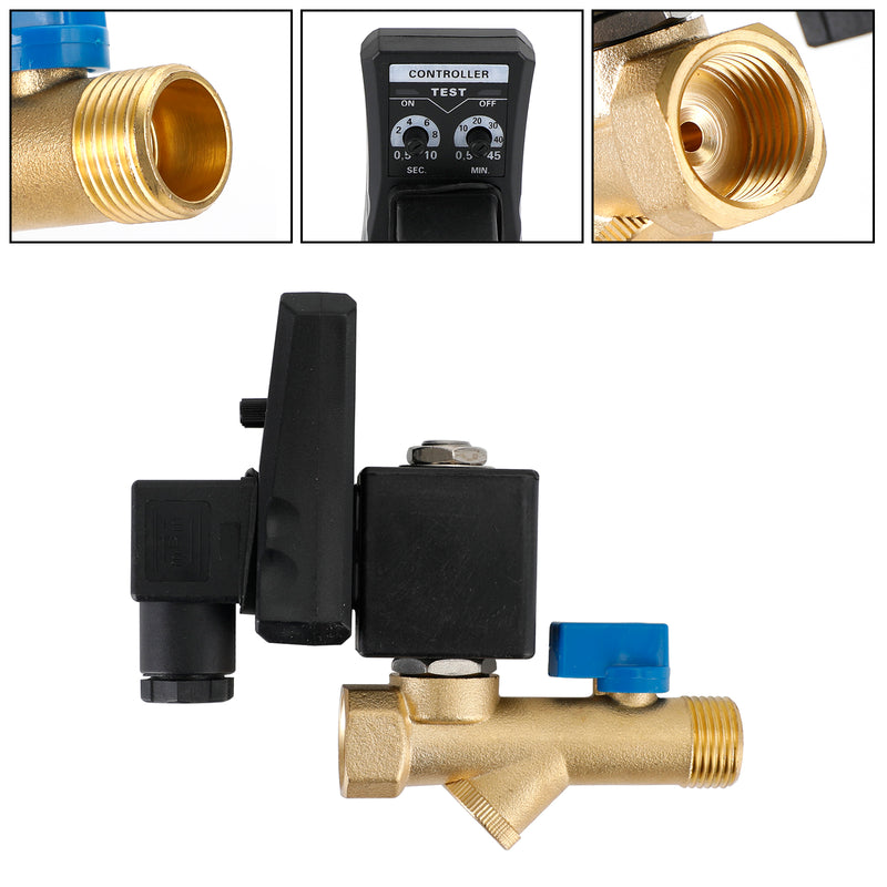 G1/2 Auto Electronic Timed Drain Valve For Air Compressor Condensate Management, AC220V / One-body Type
