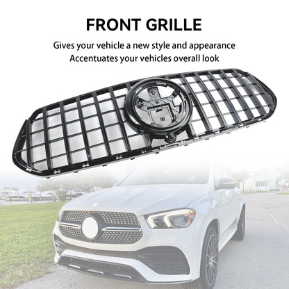 2019-2023 Mercedes Benz GLE-Class V167 SUV AMG-Line Front Bumper Grill Black Replacement Grille