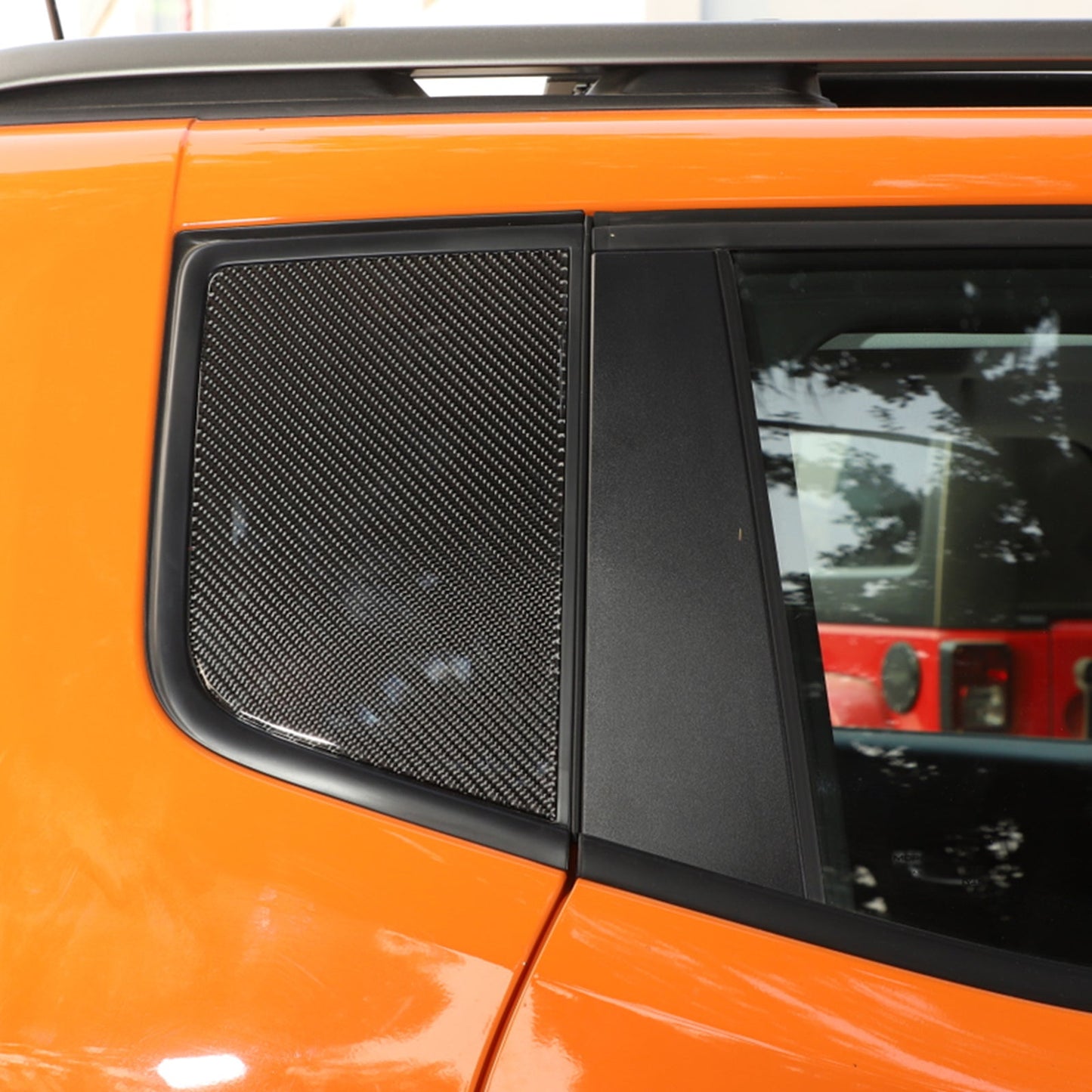 Carbon Front+Rear Triangular Window Glass Plate Trim Renegade 2016-2019