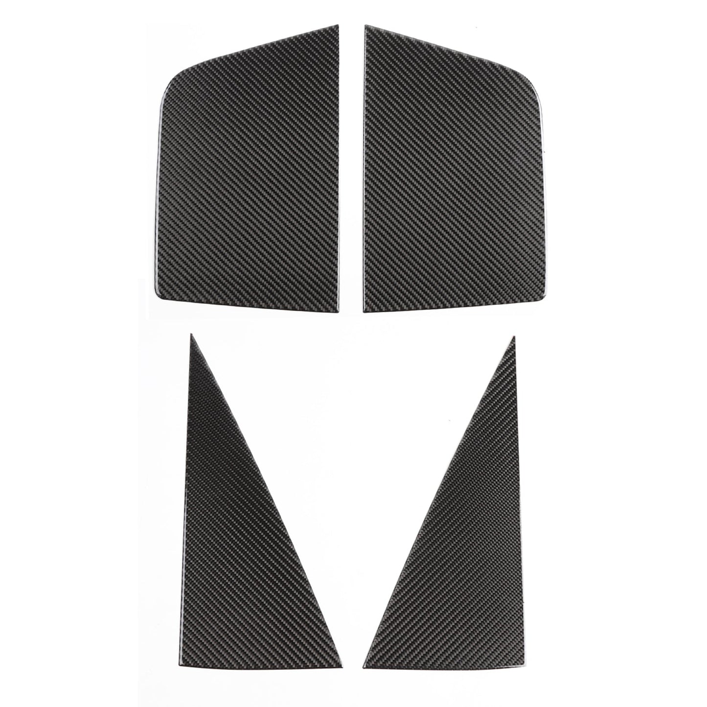 Carbon Front+Rear Triangular Window Glass Plate Trim Renegade 2016-2019