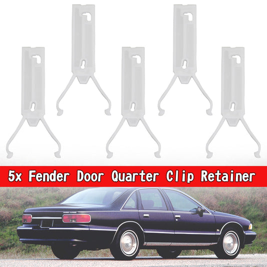 1987-1990 Chevr Caprice Brougham 4 Door (Body BU) Front Lower Rear Fender\Front Door Lower\Rear Door Lower\Rear Quarter Lower 5pcs Fender Door Quarter Trim Molding Clip Retainer 20631034 20151449