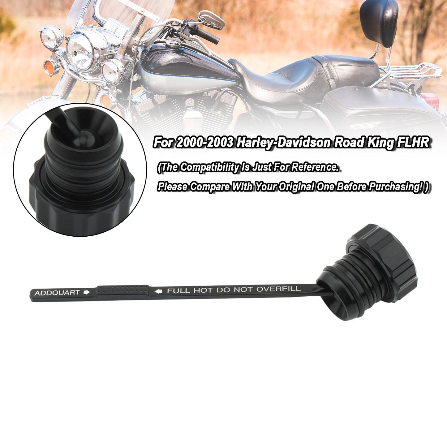 Bouchon de réservoir de jauge d'huile pour Touring Road King Electra Glide 00-06 0710-0121