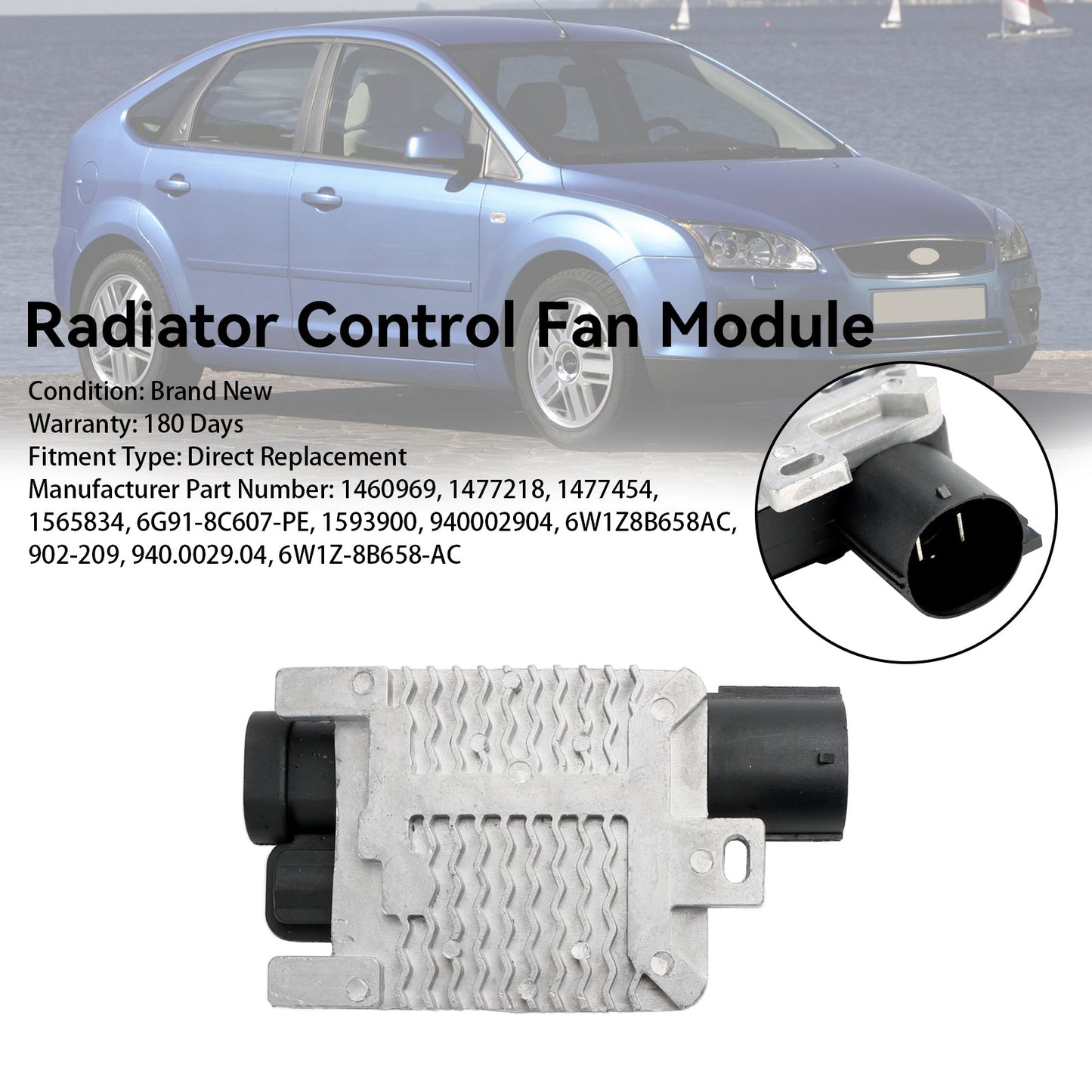 Módulo de control del ventilador del radiador para Ford S-Max WA6 MPV 2006-2014 1477218 1565834 1477454