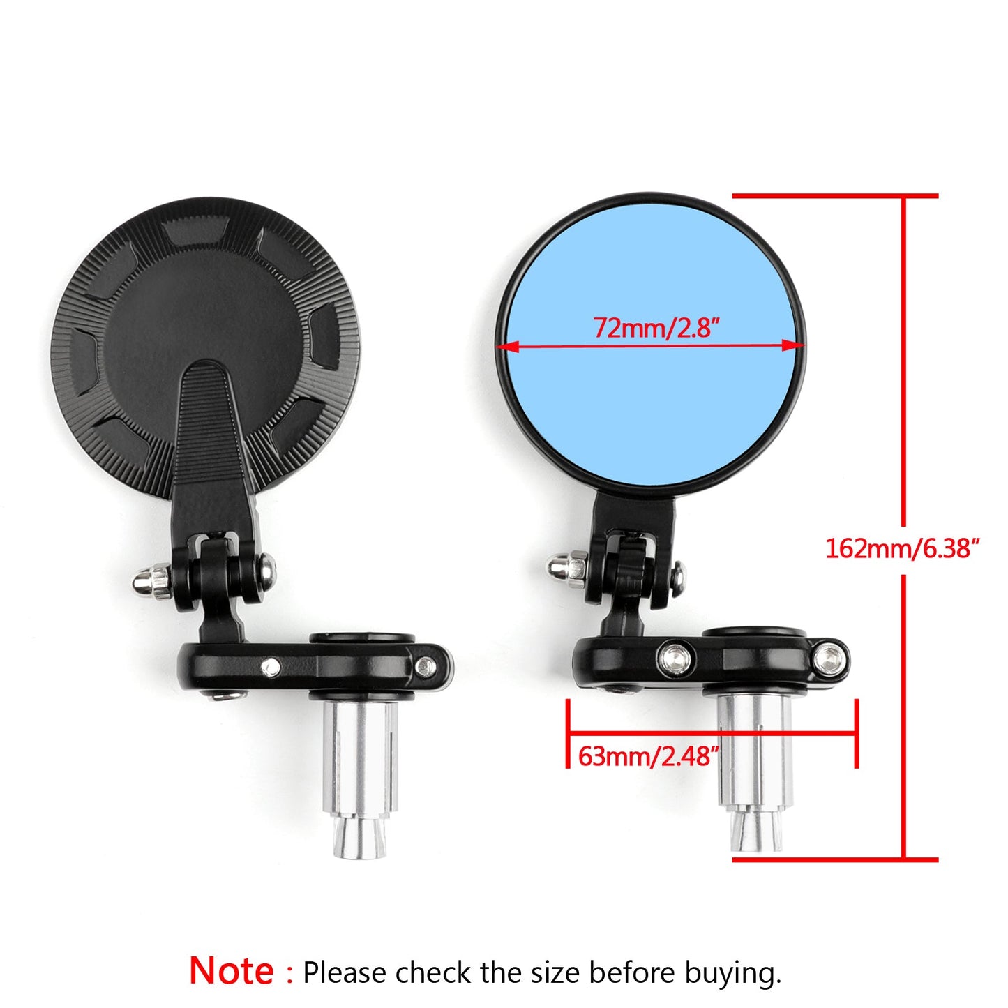 Rétroviseurs latéraux universels pliables CNC pour moto, 7/8" et 3"