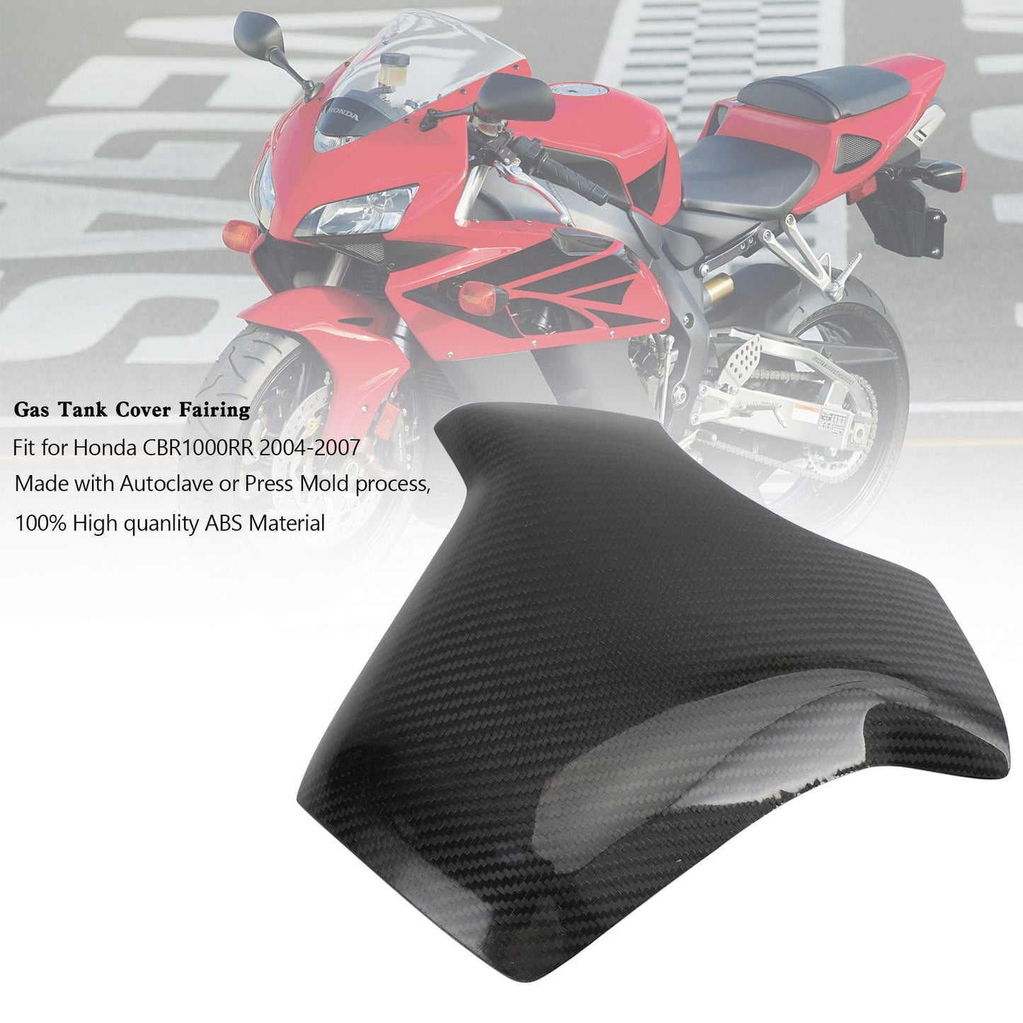 Protector de carenado del panel de la cubierta del tanque de gasolina para Honda CBR1000RR 2004-2007, carbono