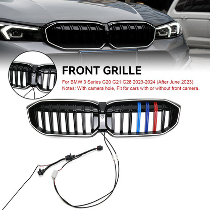 BMW 2023-2024 3 Series G20 G21 320i/330i/M340i/318i/320d Front Kidney Grille Mesh  Gloss Black Grill