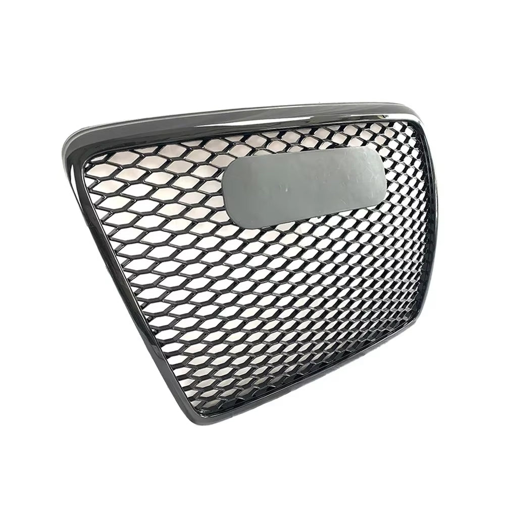 Parrilla superior de alta calidad estilo RS para Audi 2005-2011 A6 S6 C6 a RS6 con molduras en negro, cromo y plata.