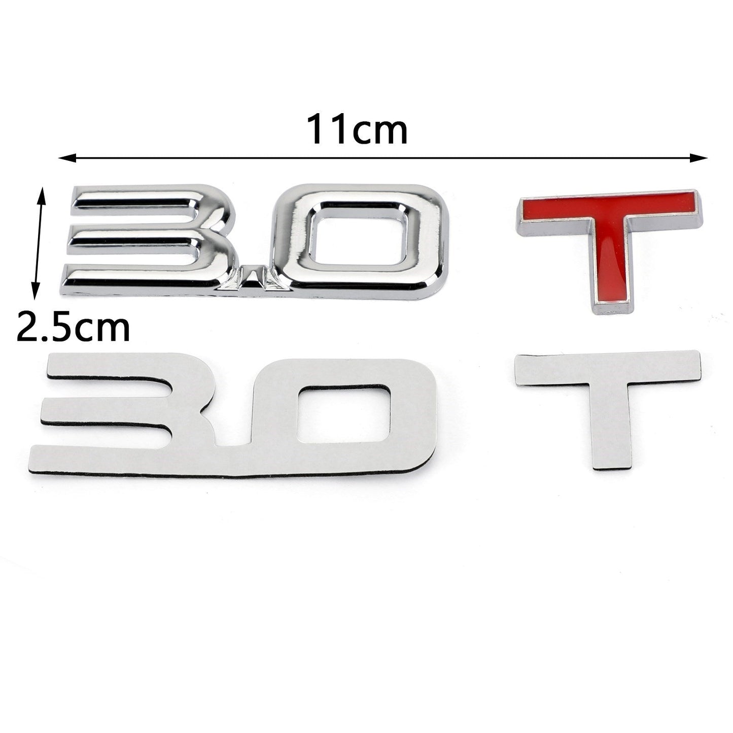 Etiqueta engomada de la insignia del emblema del metal 3.0T 3D para Audi A3 A4 A5 A6 A7 B6 B7 B8 Q3 Q5 Q7 TT