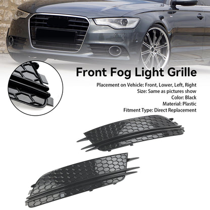 Audi 2012-2015 A6 C7 2PCS Front Fog Light Cover Bezel Grille