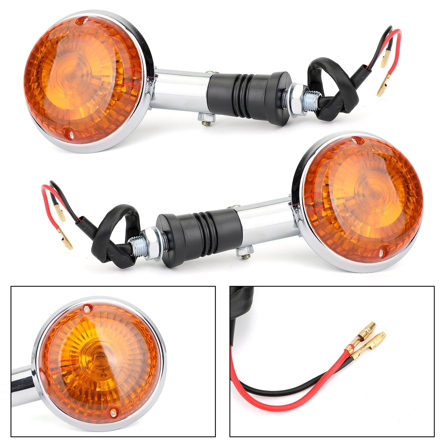 Clignotants pour Yamaha XV750 VIRAGO 86-98 XV1100 89-99 XV250 94-12 Ambre Assosary