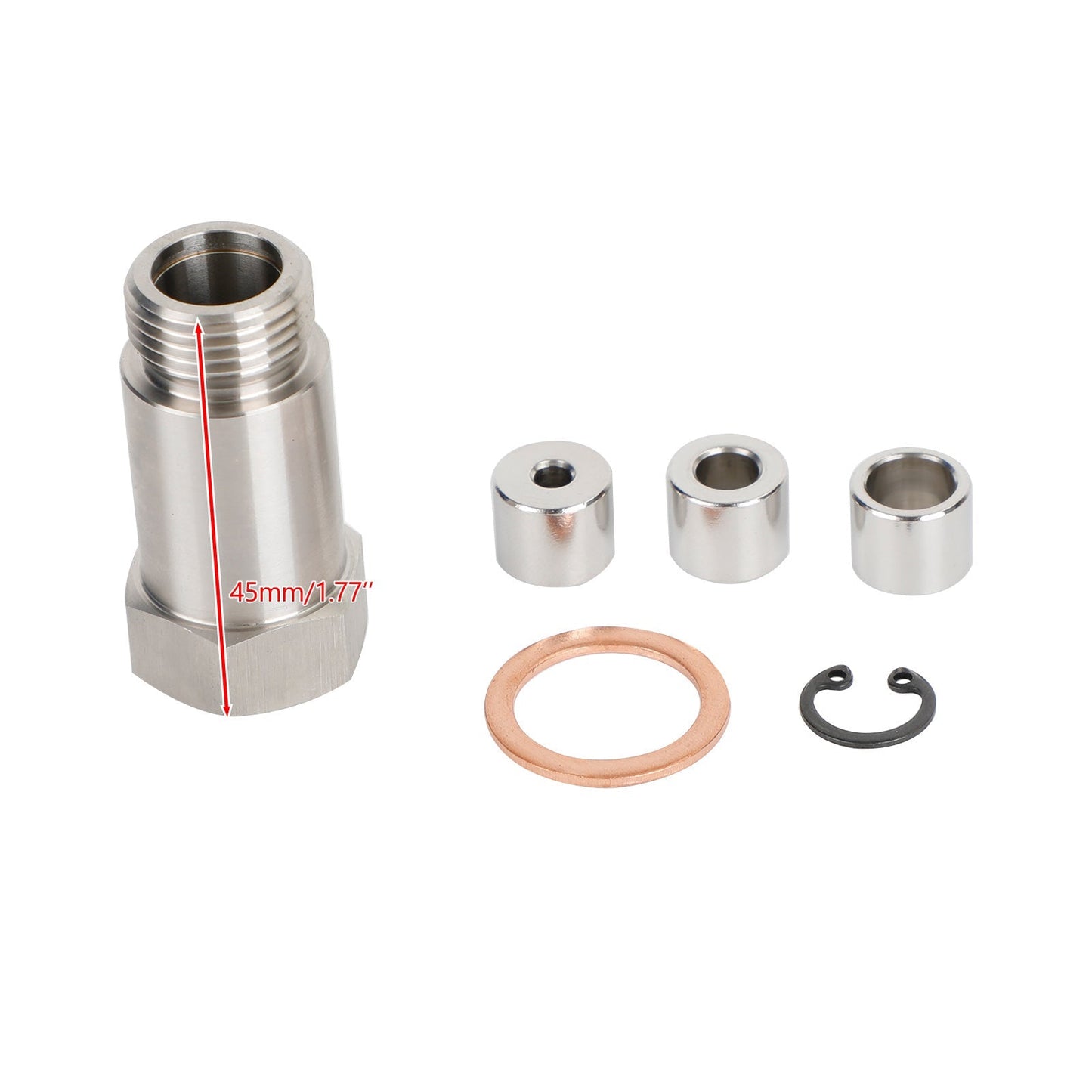 M18 x 1.5 45MM O2 Oxygen Sensor Extension Extender Adapter Spacer Kit