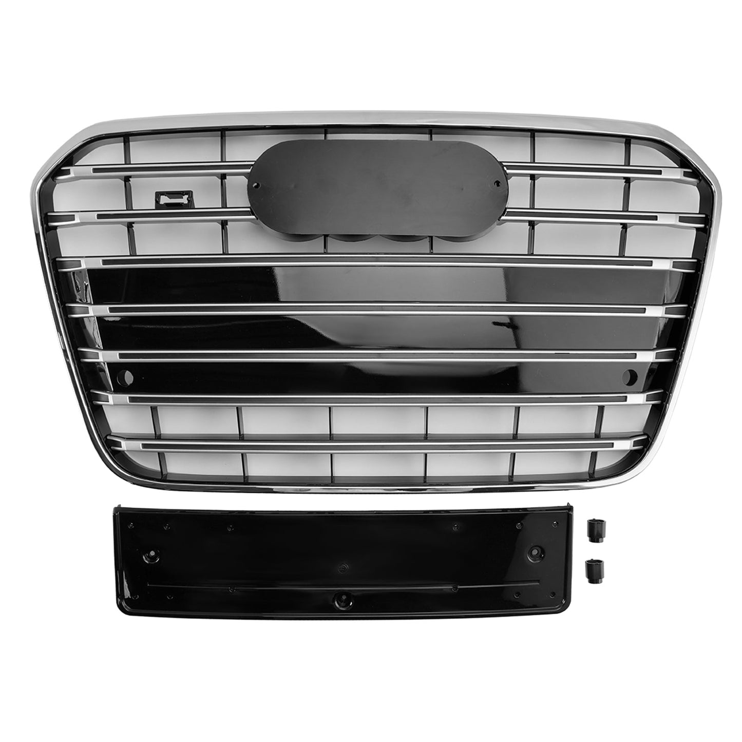 S6 Style Front Bumper Grill Grille Fit Audi A6 C7 2012-2015 Chrome