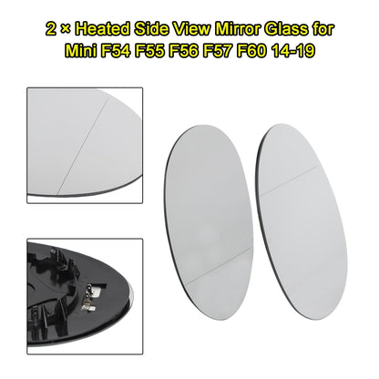 14-19 Mini F54 F55 F56 F57 F60 2xHeated Side View Mirror Glass 51167366039 51167366040