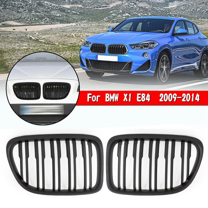 BMW 2009-2014 X1 SUV 51112993305 51112993306 Matt Black Dual Slats Front Hood Kidney Grill Grille