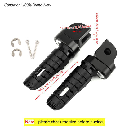 11-13 KAWASAKI ER-4N Front Footrests Foot Peg Black