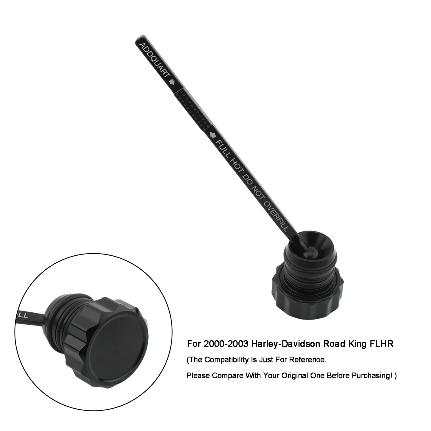 Bouchon de réservoir de jauge d'huile pour Touring Road King Electra Glide 00-06 0710-0121