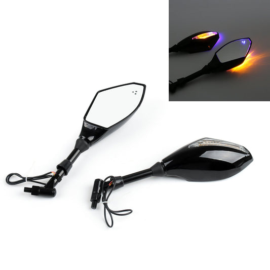Paire de clignotants LED intégrés pour motos de 10 mm avec rétroviseurs